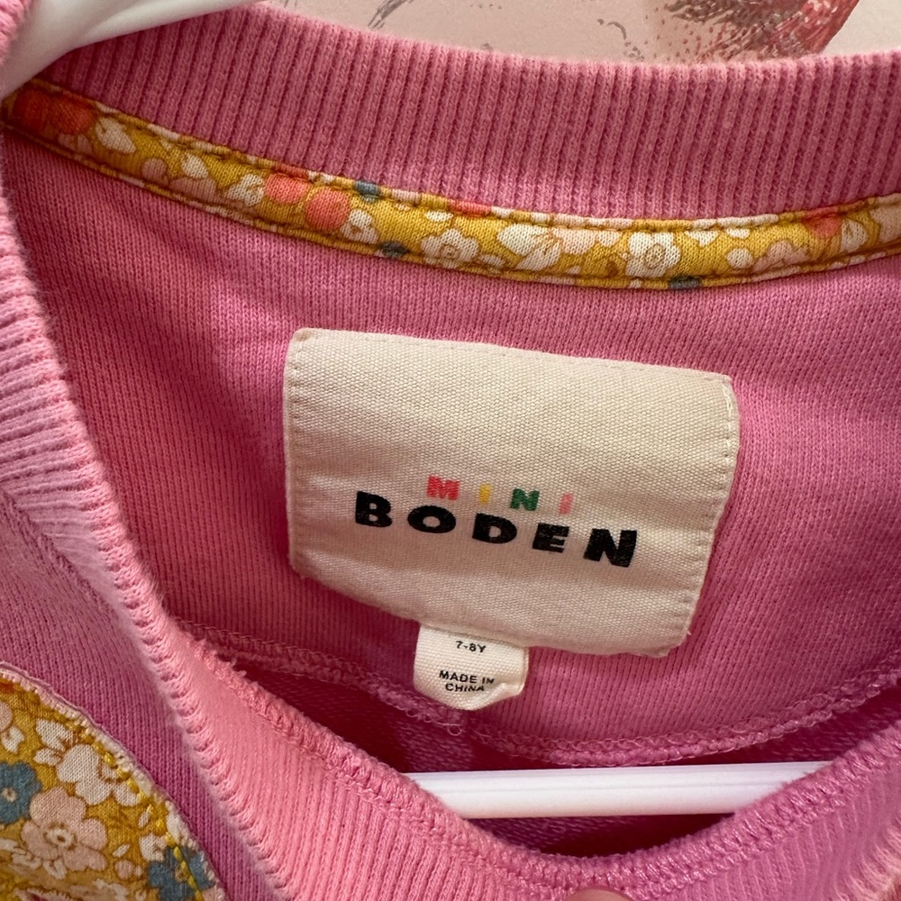 Mini Boden Pink Floral Kids Sweatshirt - Picture 3 of 3